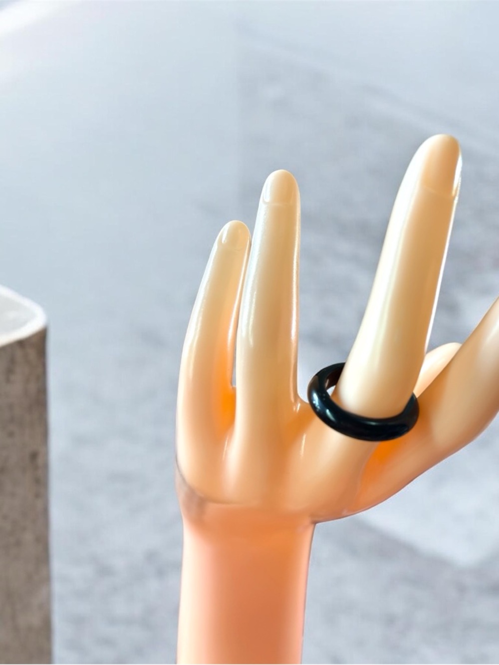 Minimal Black Onyx Band Ring